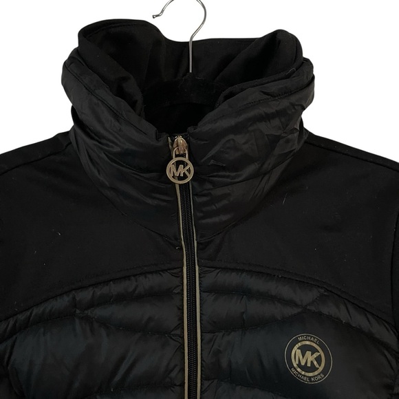 Michael Kors Black Insulated Downe Quilted Puffer Jacker Size L - Picture 3 of 7